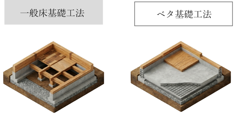 ベタ基礎工法　イメージ　画像