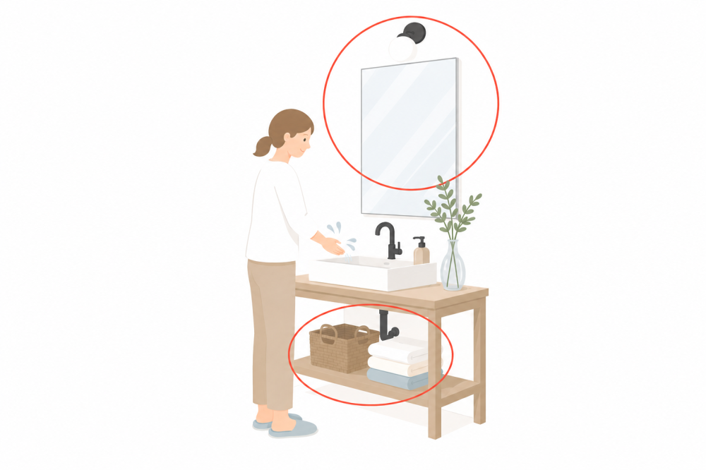 ただいま手洗いにプラスの機能を持たせたイラスト